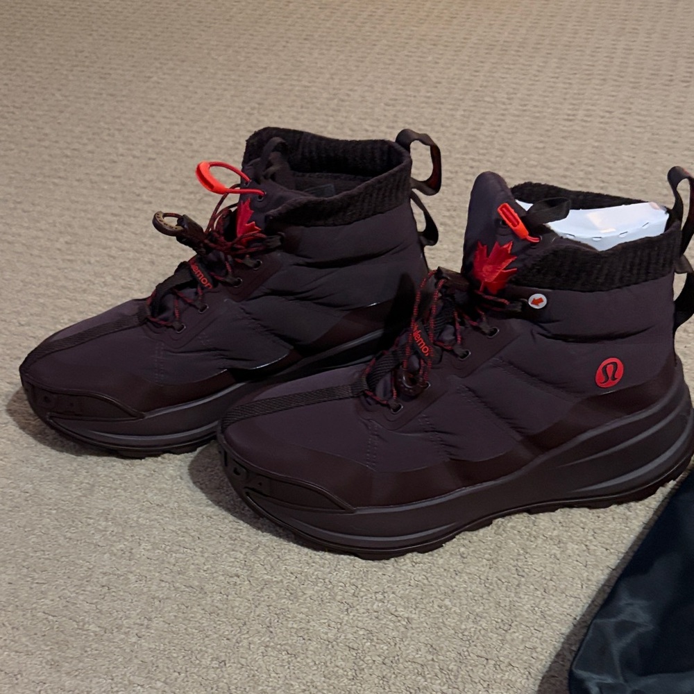 lululemon athletica Garnet with Red Accent Puffer Boots